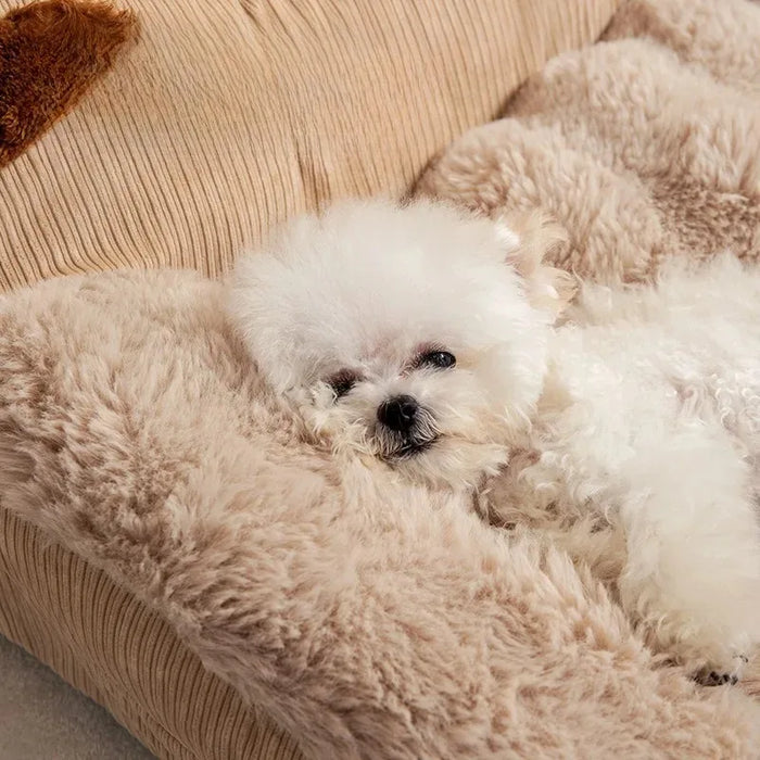 Warm brown tone pet bed blending with any home decor