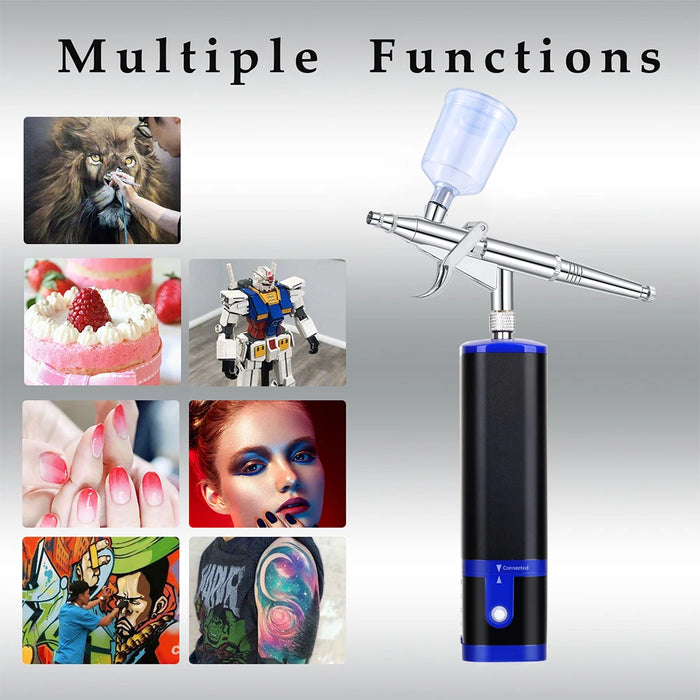 Portable Cordless Airbrush Kit - B with Compressor and Rechargeable Battery