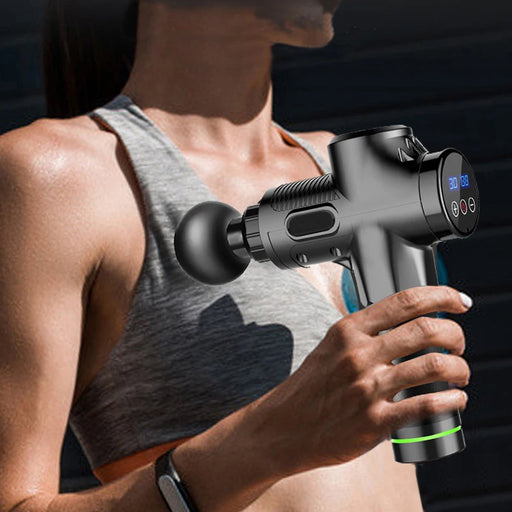 Portable massage gun with long battery life and auto shut-off feature