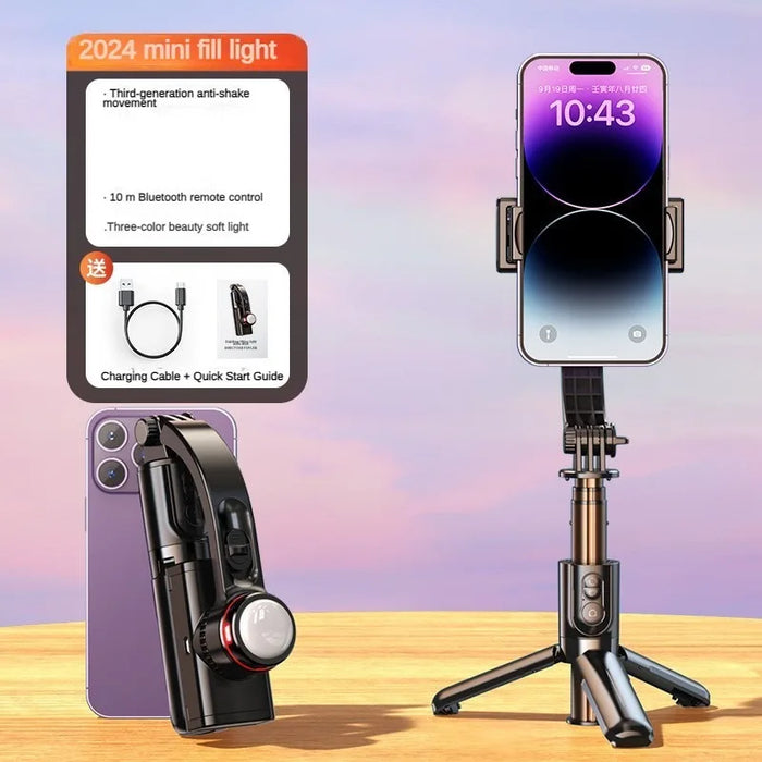 Foldable Mobile Gimbal Stabilizer, Anti-Shake & Tripod for Live Streaming
