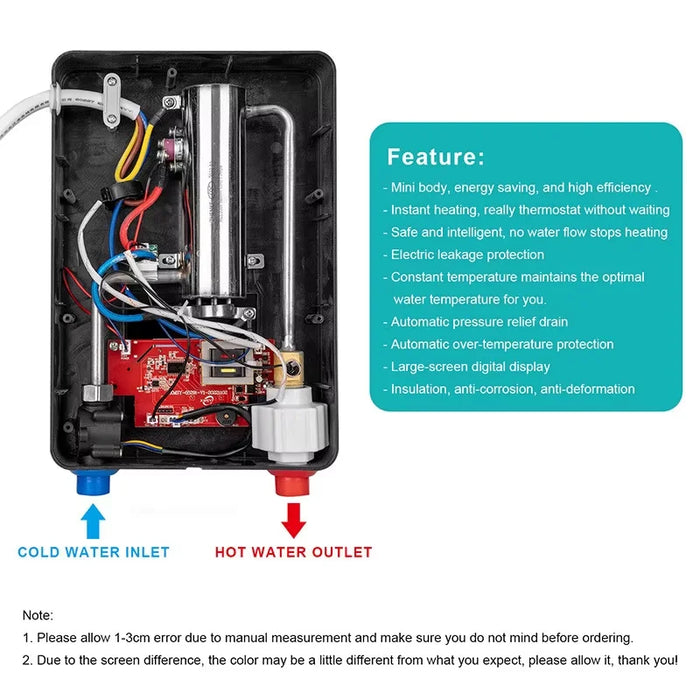 6500W Instant Electric Water Heater for Bathroom & Kitchen