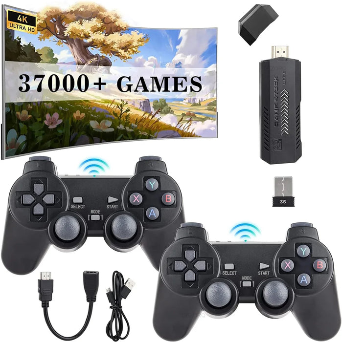 4K Retro Game Console 64GB Storage 40000+ Games Wireless Controller TV Output