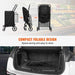 Folding Shopping Cart with Removable Waterproof Liner and 360° Swivel Wheels (150 kg Capacity) close-up of the 360° swivel front wheels and durable rear wheels