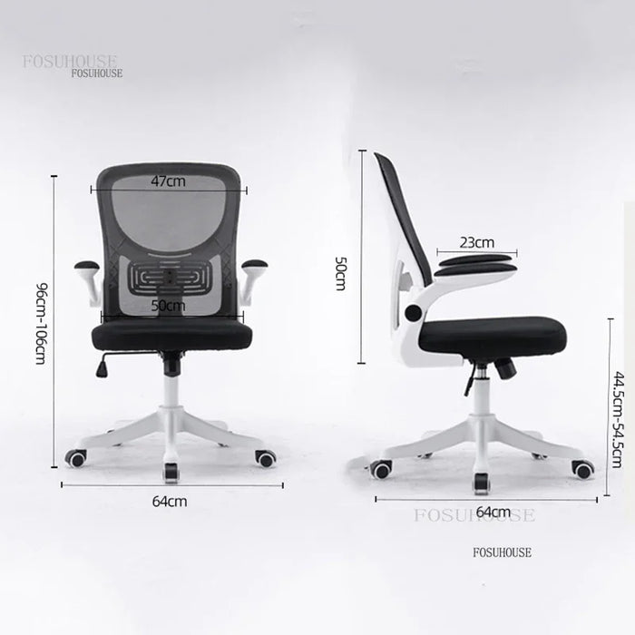 Executive Study Chair Rotating Base with Lift & Support Pink with White