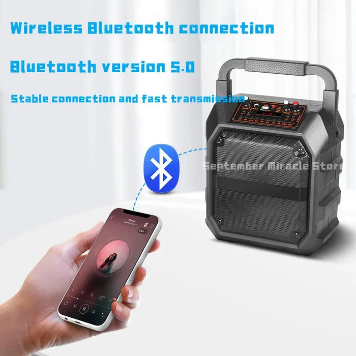 80W Portable Bluetooth Speaker with Mic and Remote