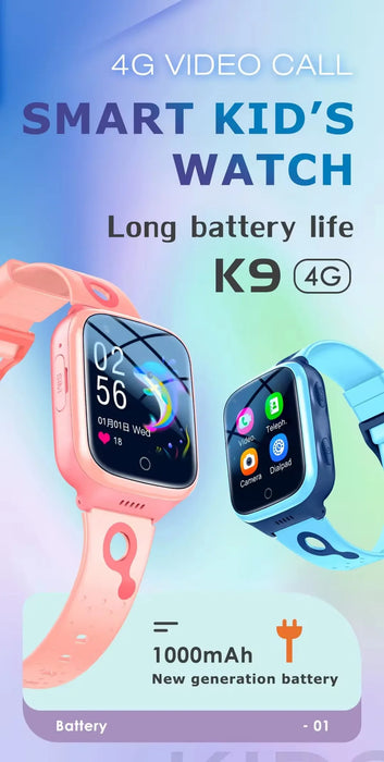 Waterproof Kids Smartwatch with GPS Tracker & Camera  Pink