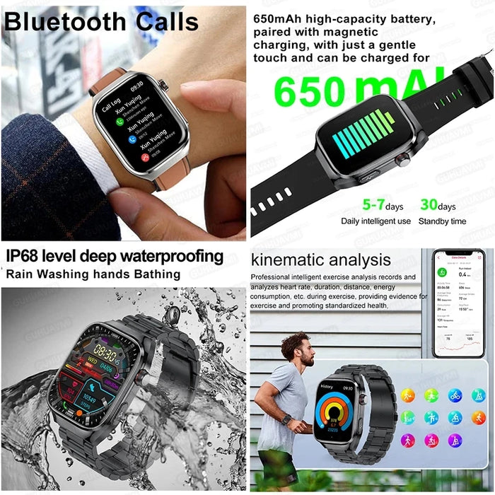 2.04" AMOLED Smartwatch with Body Fat & ECG Tracker