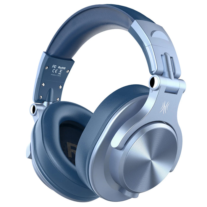 Bluetooth 5.2 Over Ear Headphones Blue with 72H Playtime