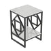 Modern White Marble Side Table 40x40x58cm for Living Room