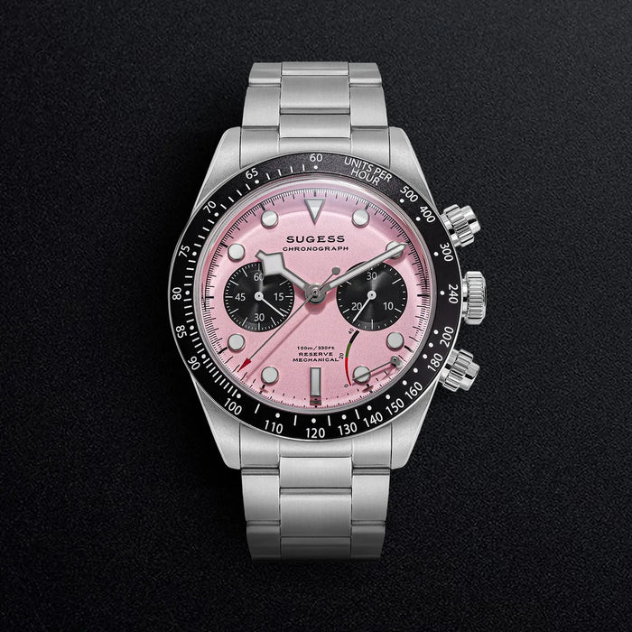 Stainless Steel Chronograph Wristwatch – Hand-Wound, 41mm