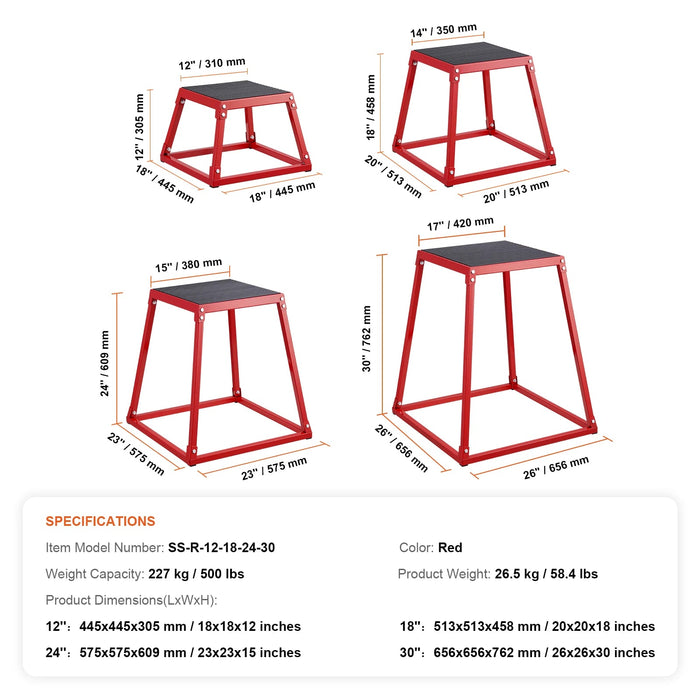 Non-slip Plyometric Jump Boxes for secure and confident training