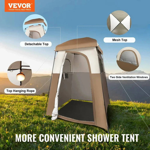 Portable camping shower tent with privacy for outdoor activities and camping