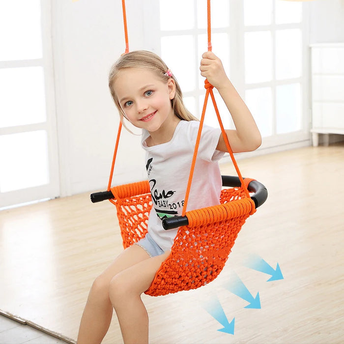 Children’s Hanging Swing Chair, Rope Seat, 100kg Capacity