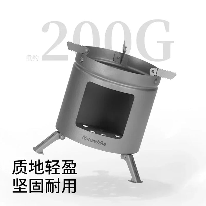 Mini Titanium Firewood Stove, Lightweight Portable Outdoor Burning Stove, 16cm