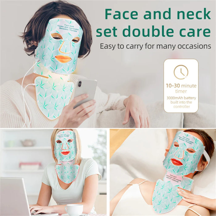  Brown LED face mask with 3000mAh battery capacity