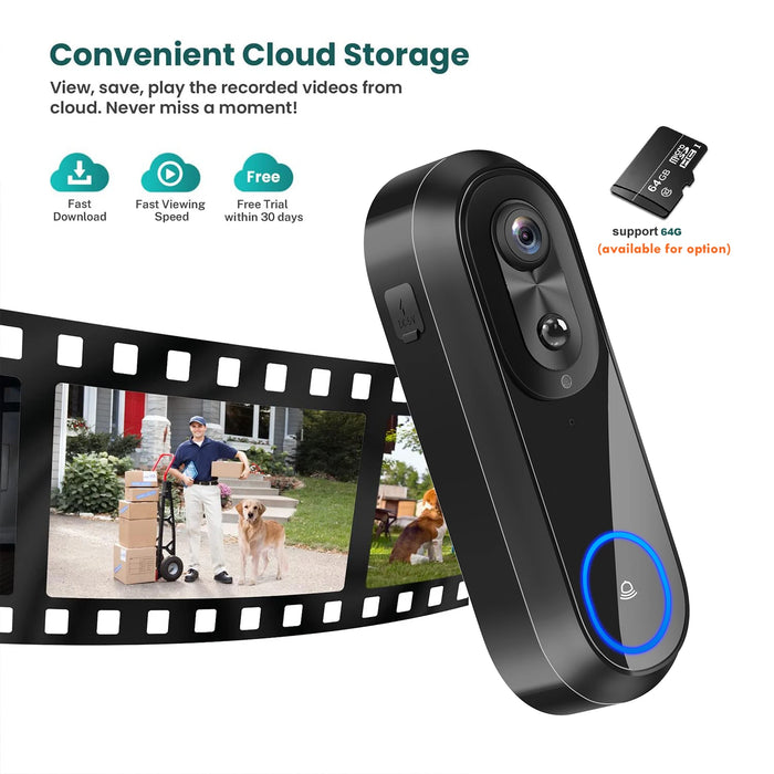 Installation process of Wireless Camera 5G 24G WiFi Video Doorbell without complex wiring