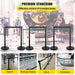 6-Pack Crowd Control Stanchions with 66 ft Retractable Belt for Queue Barriers (Black)