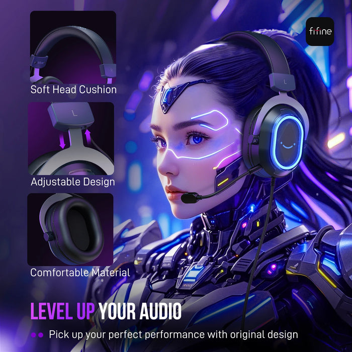 RGB Gaming Headset with 7.1 Surround & Detachable Mic