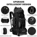 Waterproof hiking backpack in army green with rain cover for camping trekking travel