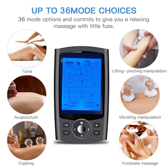 Customizable settings for pain relief and muscle relaxation