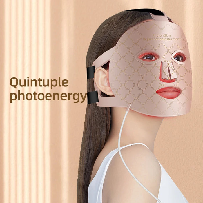 Flexible silicone mask for anti-aging, acne treatment, and skin rejuvenation