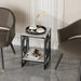 Sleek 2-Tier Rectangular Coffee Table with Black Metal Frame