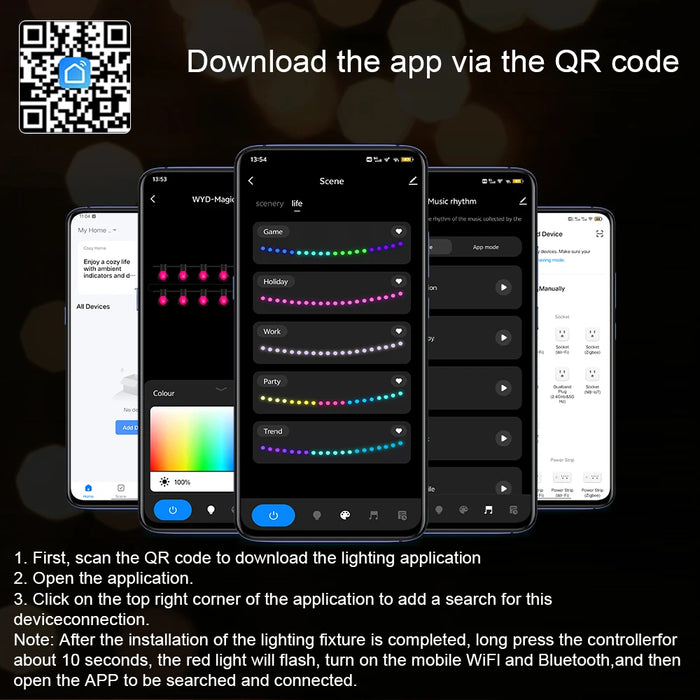 Smart RGBIC Outdoor Lights with WiFi Control