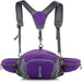 Waterproof and Durable Unisex Nylon Waist Pack, Multifunctional Sports Belt Bag in Purple