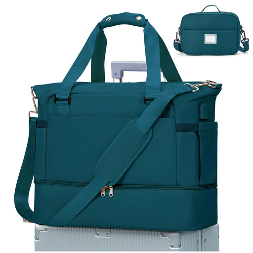 Peacock blue waterproof lightweight crossbody handbag, perfect for travel and everyday use