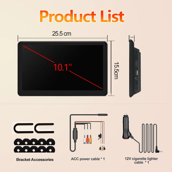 10.1" Rear Seat Multimedia Player | Carplay & Ambient Lights