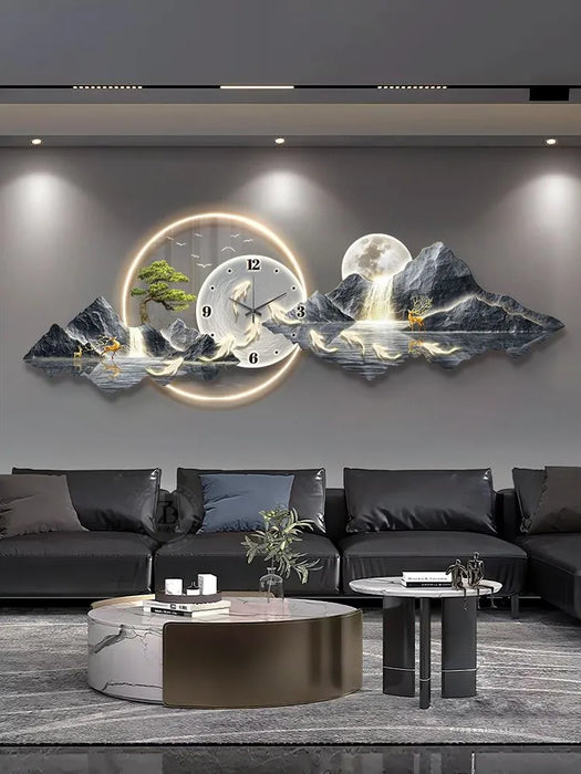 Modern LED Mural Clock for Living Room Decor