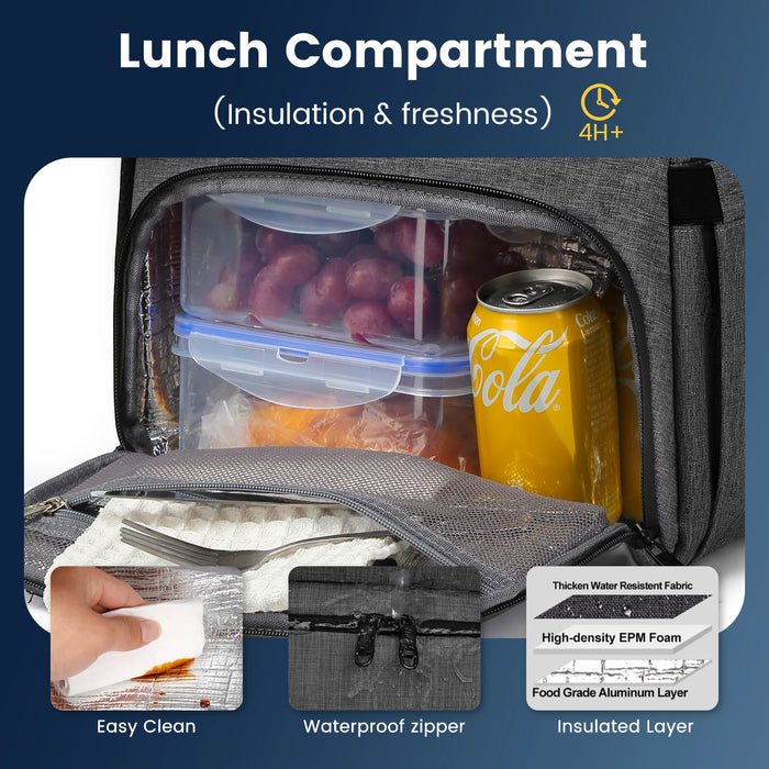 156-inch insulated lunch backpack cooler bag in purple for picnics and travel