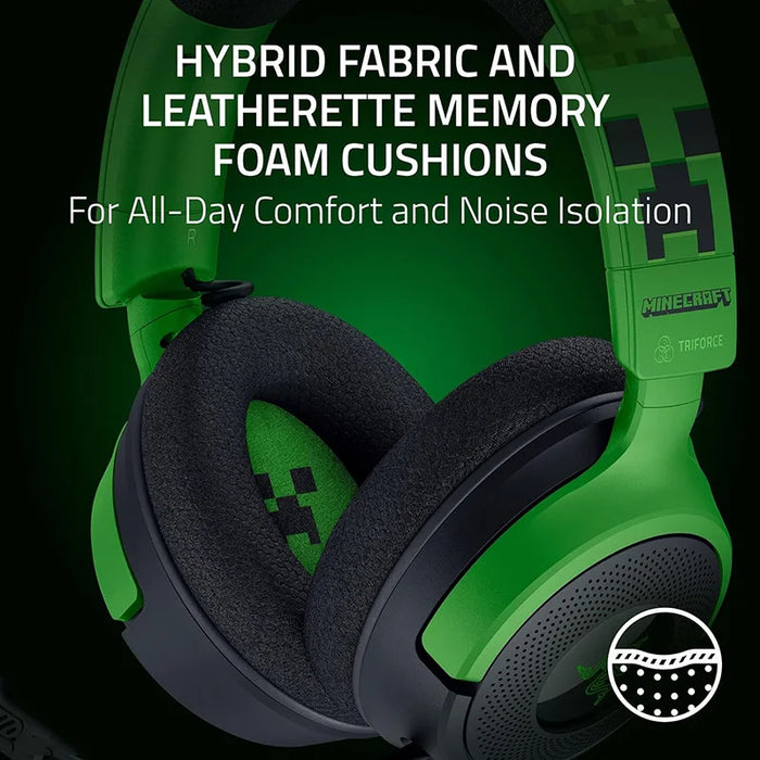 Wired RGB Gaming Headset for PC & Console – Minecraft Style