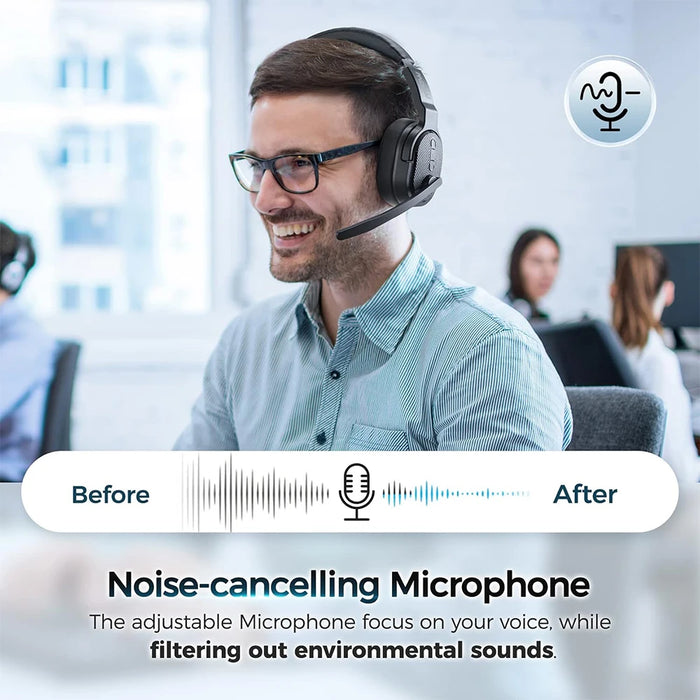 Bluetooth 5.3 Wireless Headphones with Noise Cancellation