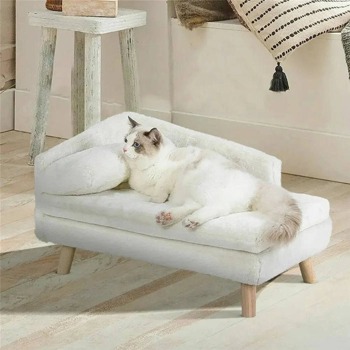 Minimalist Design Pet Sofa Bed with Solid Rubber Wood Legs