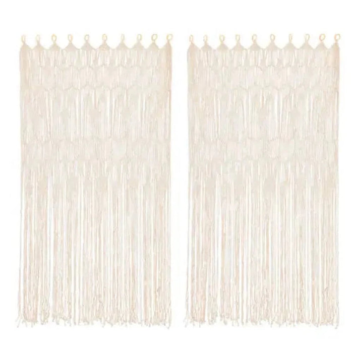 Two handwoven rustic bohemian curtains for room dividers and wedding backdrops