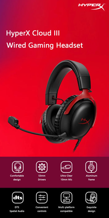 Over Ear Wired Gaming Headset with DTS Sound and Mic