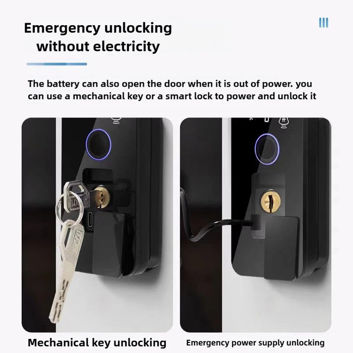 Outdoor Waterproof Smart Lock with Face, Fingerprint & App Access - Face NO App 1BAT