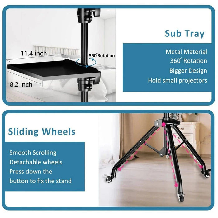 Versatile tripod stand suitable for laptops, projectors, DJ mixers, and more