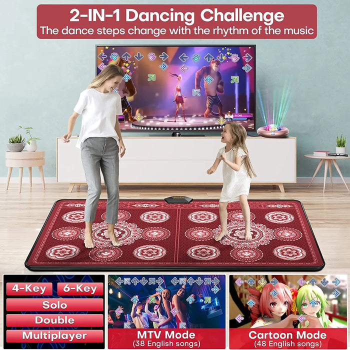 Portable Motion Sensor Dance Mat with Games, Yoga & HDMI for Kids & Adults