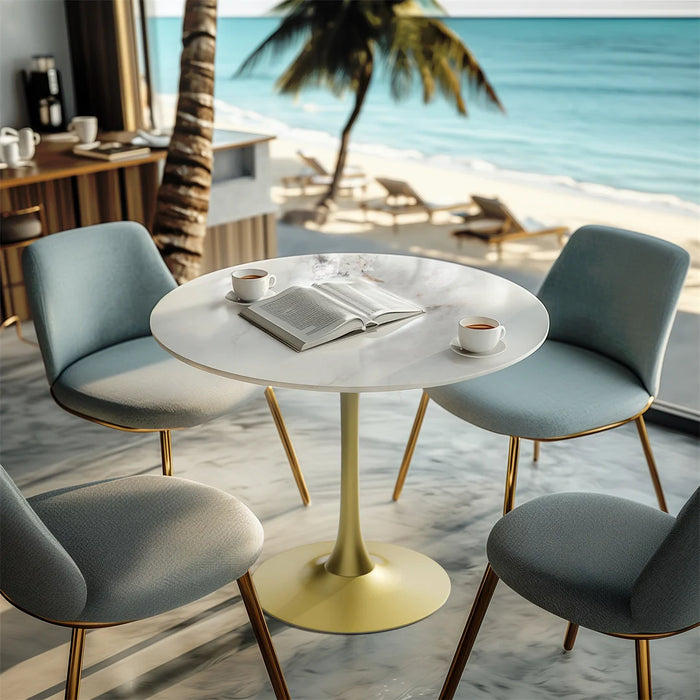 Luxurious and Practical White & Gold Coffee Table with 50 kg Weight Capacity