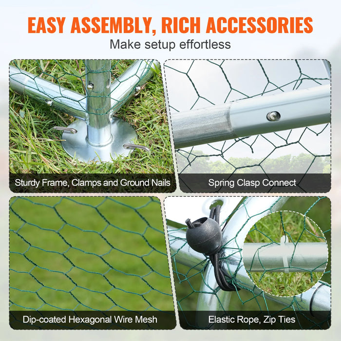 Durable and weatherproof poultry enclosure with waterproof and UV-resistant PE cover