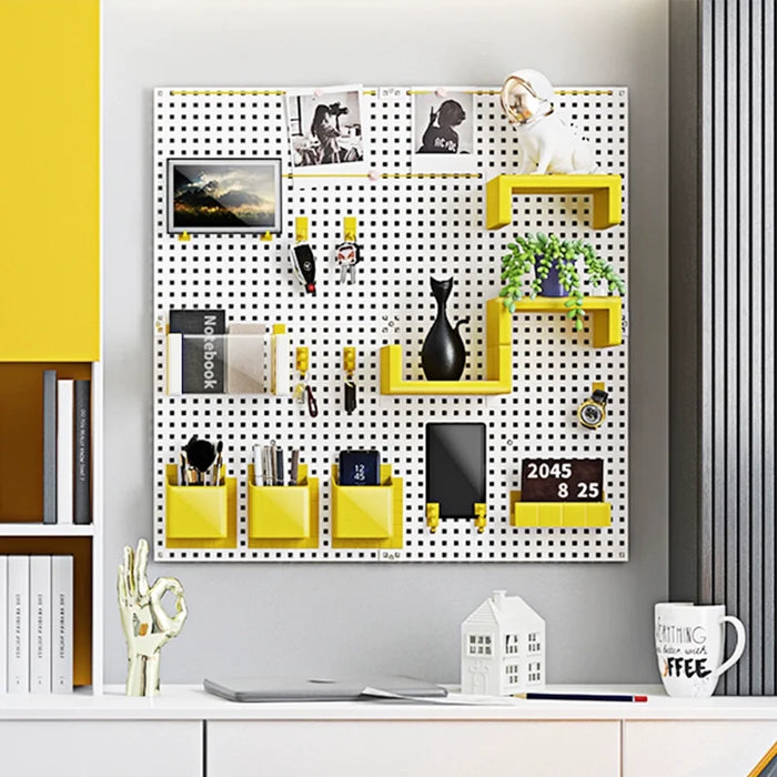 Dual Tier Decorative Grid Shelf 40x40cm – Yellow
