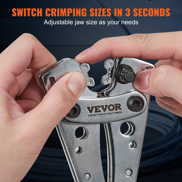 Versatile Battery Cable Lug Crimping Tool for aluminum and copper lugs