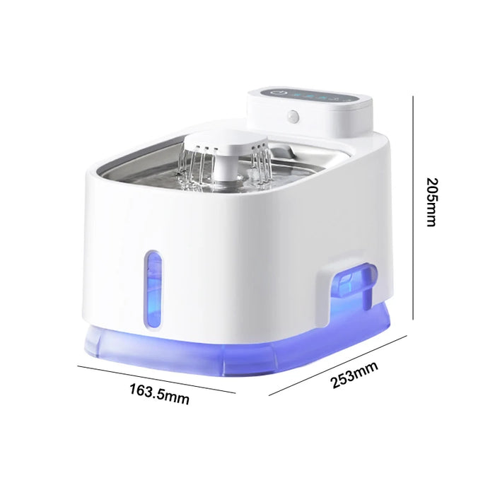 Smart Automatic Pet Fountain 2.5L Stainless Steel, Silent Pump, USB Charging & Multiple Modes