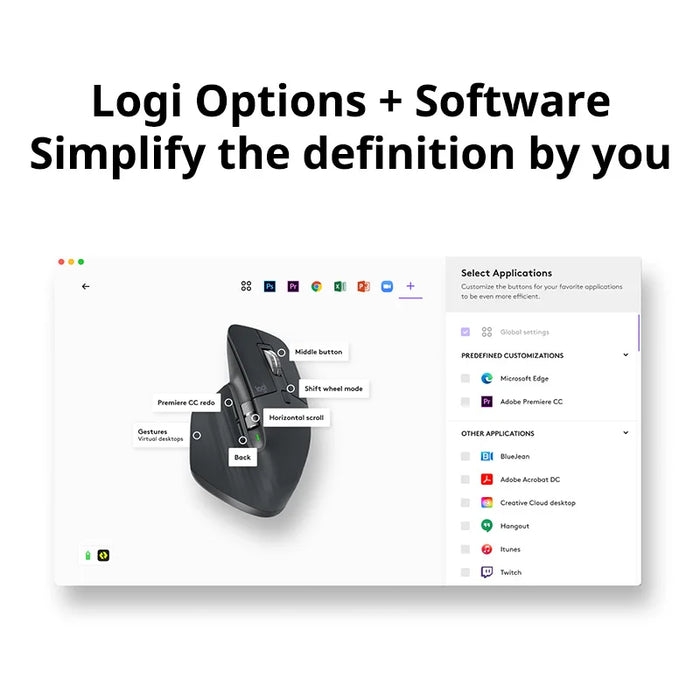 Ergonomic Wireless Bluetooth Mouse Logitech MX Master 3S Black Cross-Screen High-Precision