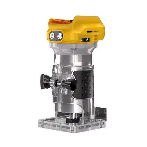 Woodworking trimmer with 6-level speed adjust knob and chuck diameter of 635mm