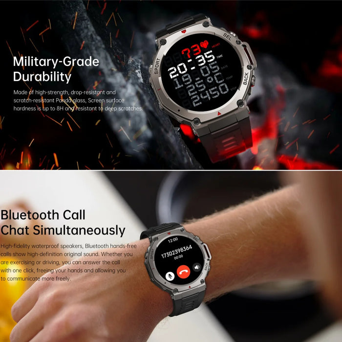 5ATM Waterproof T-Rex 3 Smartwatch with GPS & Compass