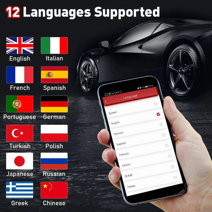 CE Certified OBD Scanner with Bluetooth 50 for faster data transfer