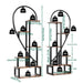 6 Tier Black Metal Plant Stand, Creative Half Heart Ladder Indoor Plant Shelf Rack - Stylish and durable black metal plant stand with 6 shelves